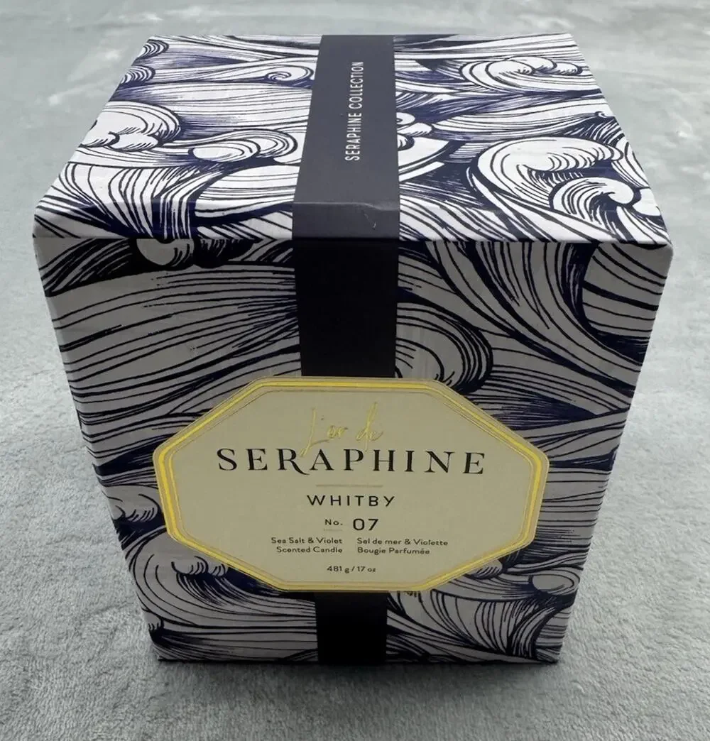 New Seraphine Laina Collection Candle Zoe No. 07 Sea Salt Violet Scent 17 Oz